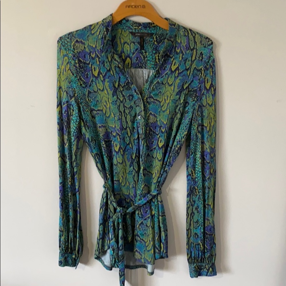 BCBG snake print blouse